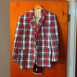 Lauren Ralph Lauren Macy's Mens Store blazer plaid jacket 38S